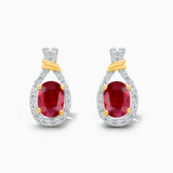 Ruby & Diamond Oval Rope Studs