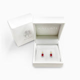 Ruby & Diamond Oval Rope Studs