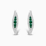 Criss Cross Diamond & Emerald Huggies