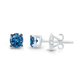 White Gold Blue Diamond Eternal Stud Earrings ETERNAL