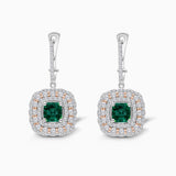 Two Tone Colombian Emerald Drop Earrings