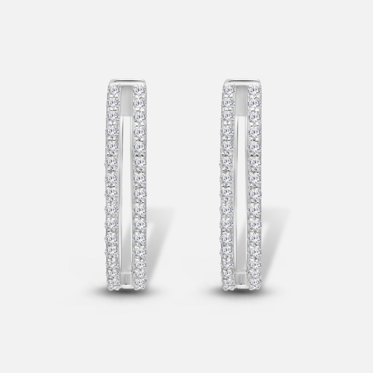 Dual Row Open Huggies White Diamond