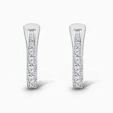 Diamond Rectangular Huggies White Diamond