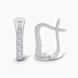 Diamond Rectangular Huggies White Diamond