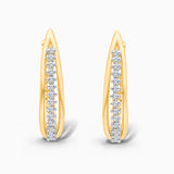 Scalloped Diamond Hoop Earrings BOLD GOLD