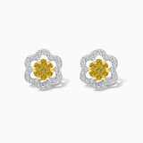 Open Yellow and White Diamond Studs