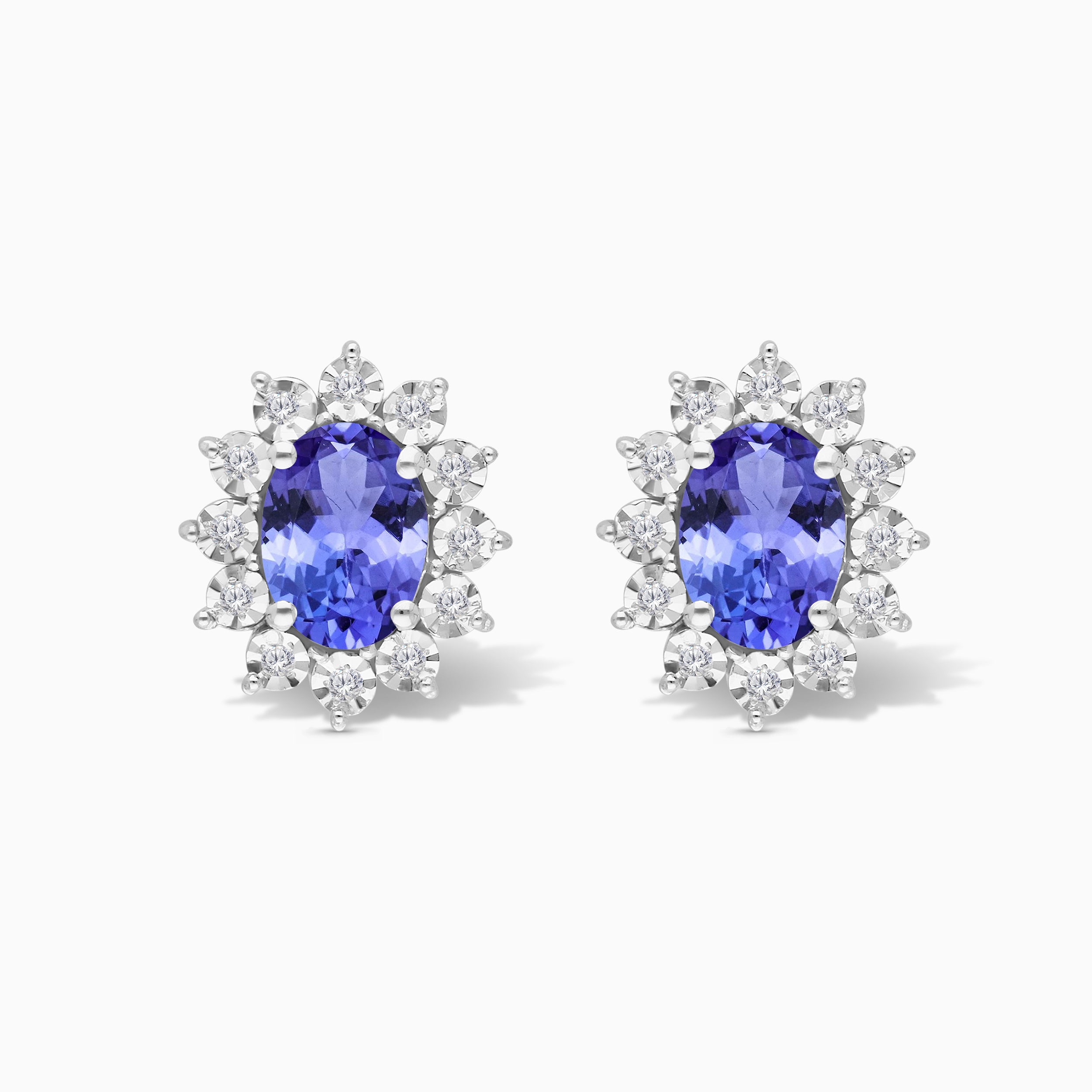 Diamond Burst Tanzanite Studs