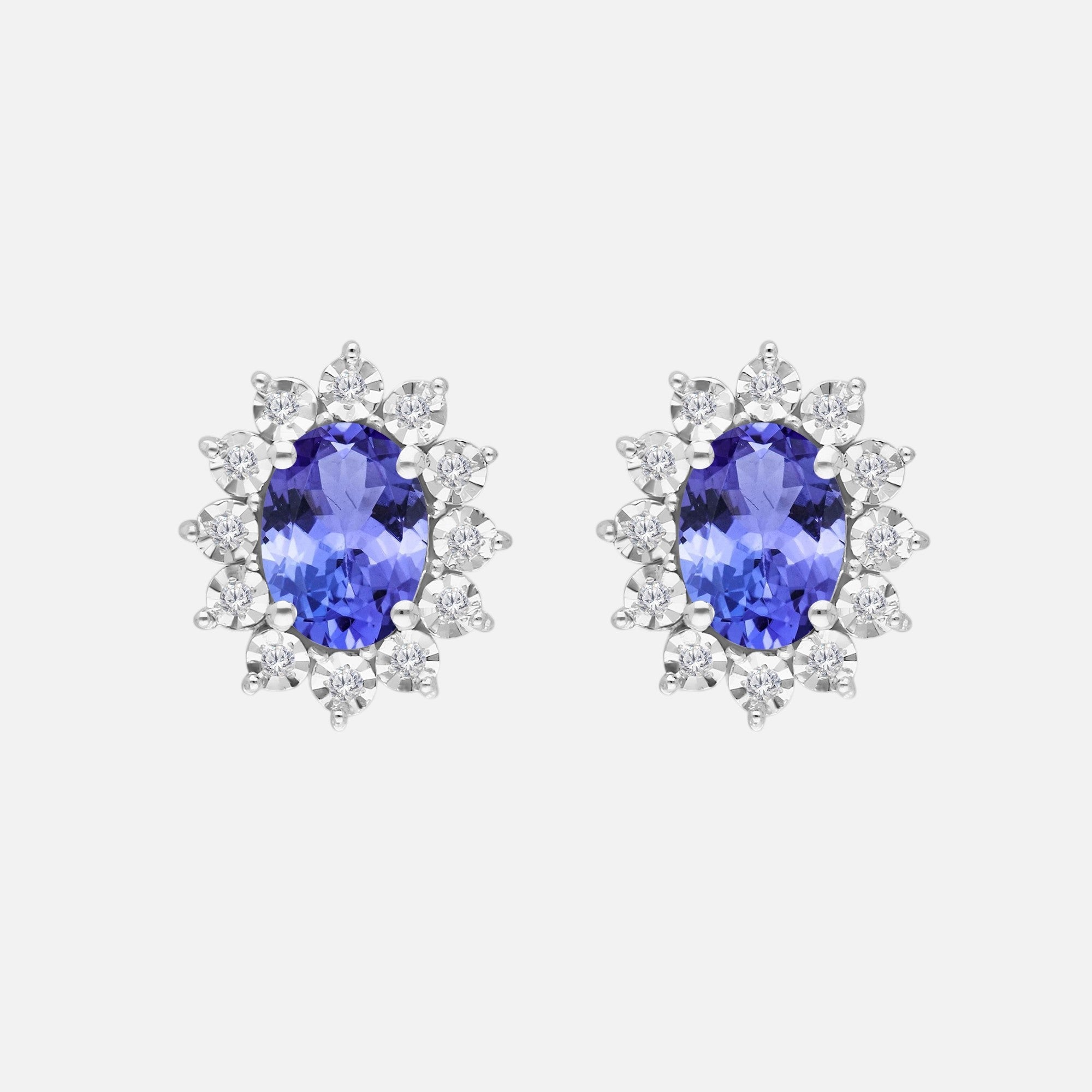 Diamond Burst Tanzanite Studs Tanzanite