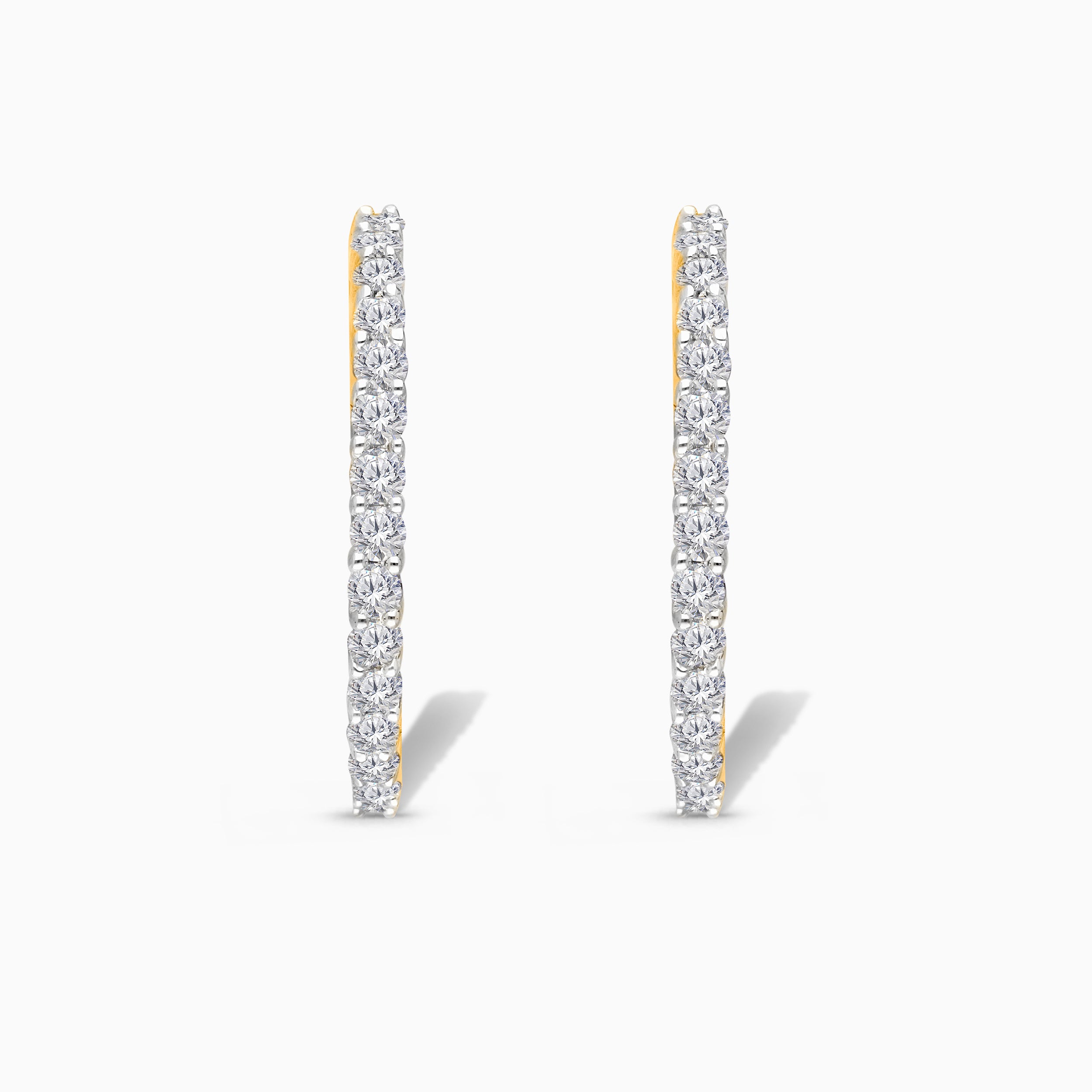 Large White Diamond Hoops