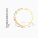 Large White Diamond Hoops