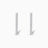 White Gold Pave Diamond Inside Out Huggies