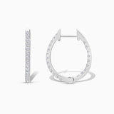 White Gold Pave Diamond Inside Out Huggies