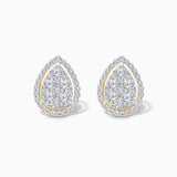 Pear Halo Pave Diamond Studs