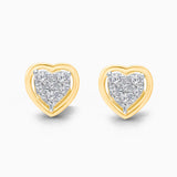 Heart Cut Mosaic Diamond Studs