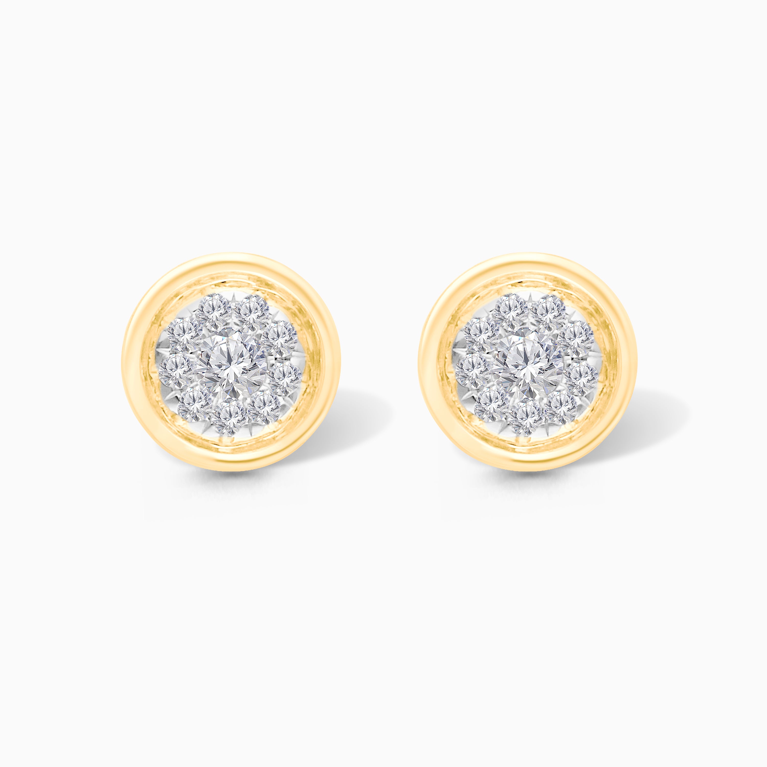Round Diamond Cluster Studs