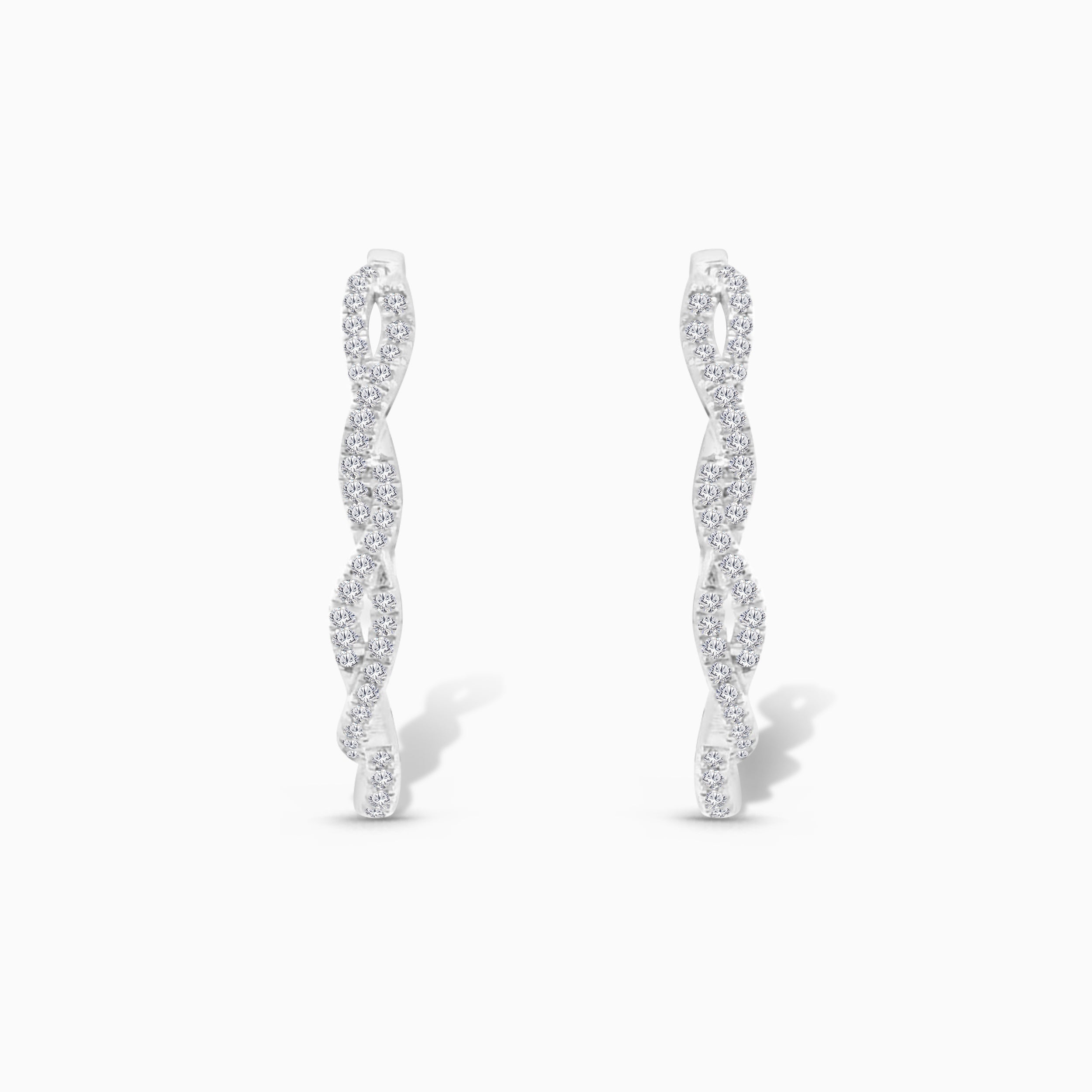 Interlocking Diamond Hoop Earrings