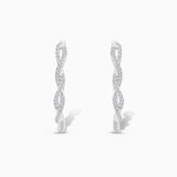 Interlocking Diamond Hoop Earrings