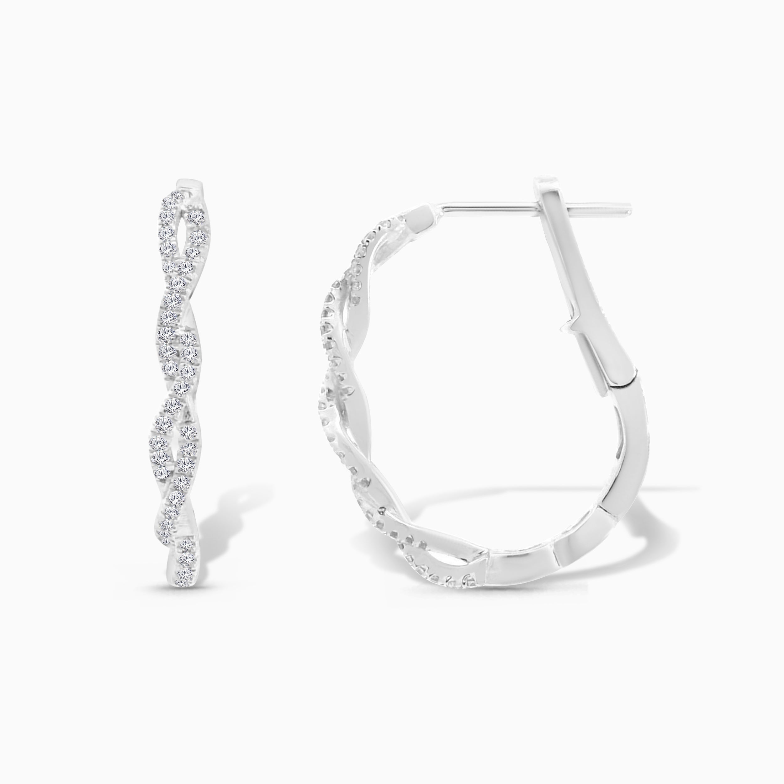 Interlocking Diamond Hoop Earrings