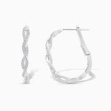 Interlocking Diamond Hoop Earrings