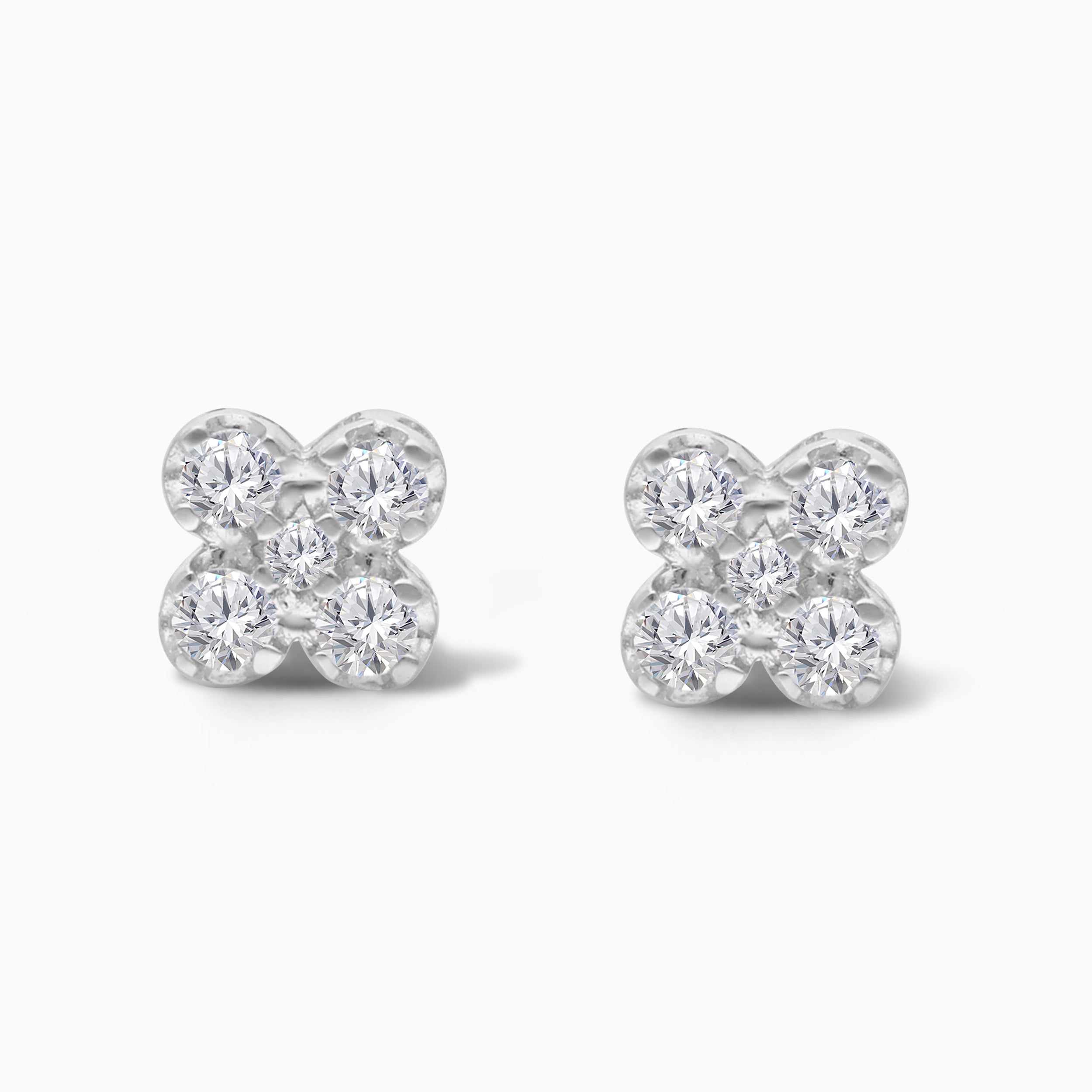 Diamond Clover Studs