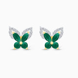 Butterfly Emerald & Diamond Studs