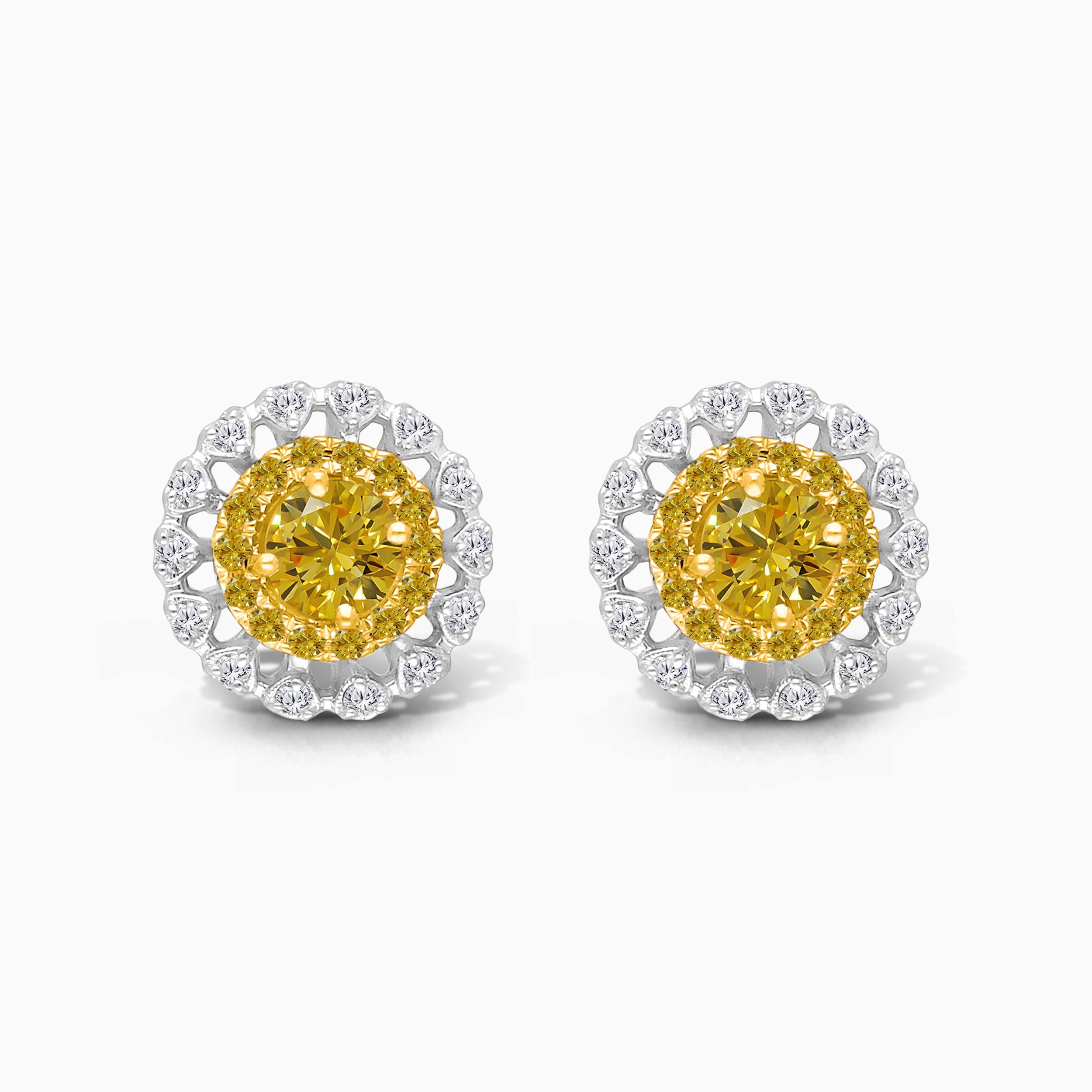 Solstice Yellow & White Diamond Studs