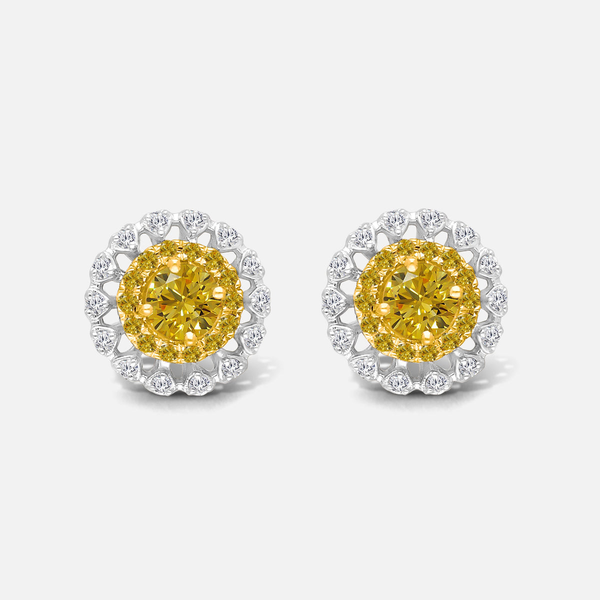 Solstice Yellow & White Diamond Studs Yellow Diamond