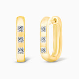 Princess Cut Diamond Oval Huggies