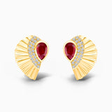 Ruby & Diamond Winged Studs