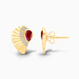 Ruby & Diamond Winged Studs