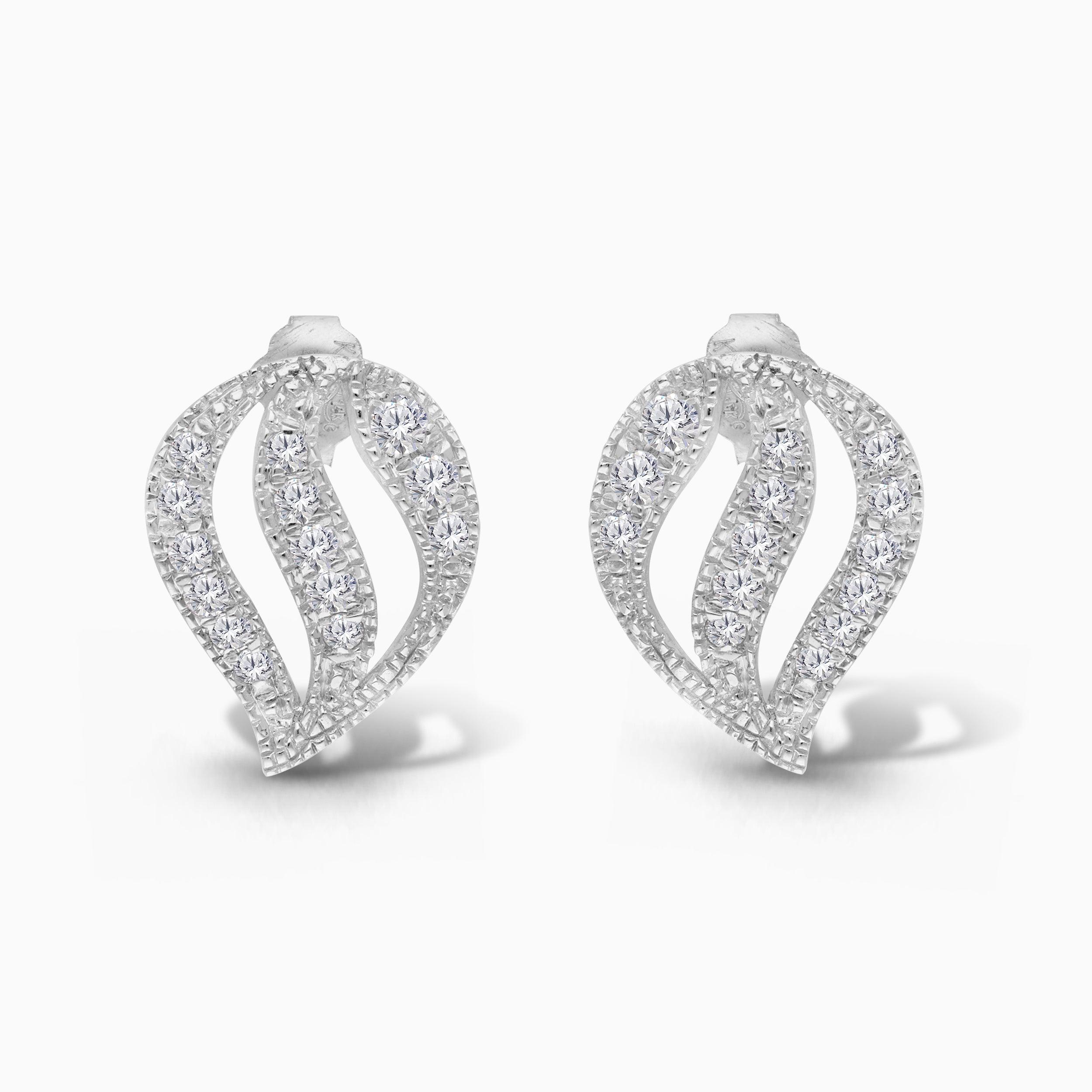 Intertwined Diamond Leaves Studs