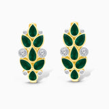 Emerald Leaves Diamond Hoops