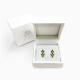 Emerald Leaves Diamond Hoops