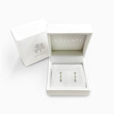 Reverse Tear Drop Topaz & Diamond Dangle Earrings