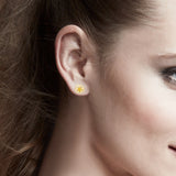 Yellow Gold & Yellow Diamond  Open Floral Studs