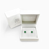 Colombian Emerald Diamond Halo Studs