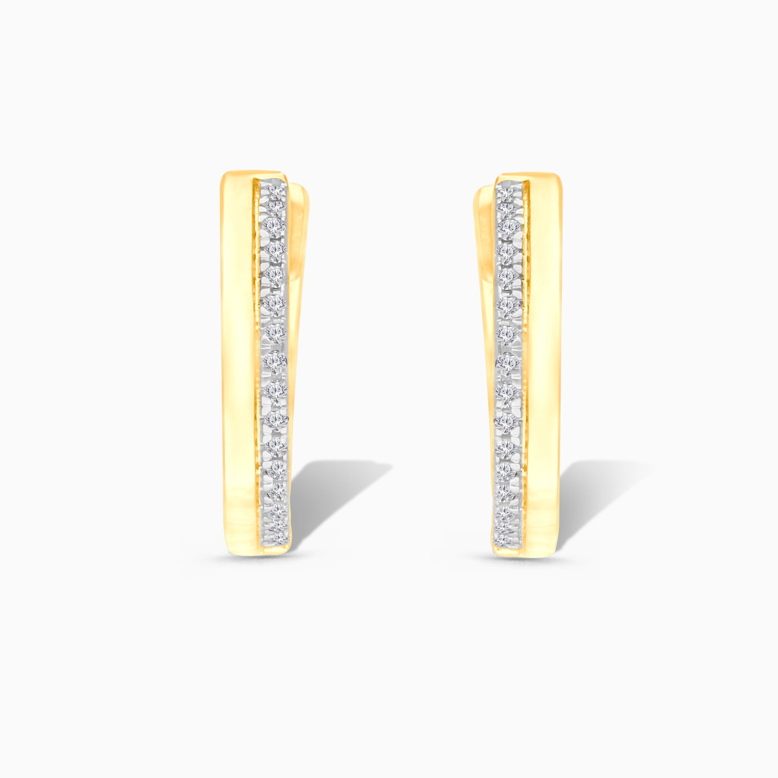 Gold & Diamond Pave Huggies