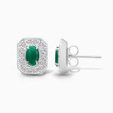 Portrait Emerald & Diamond Studs