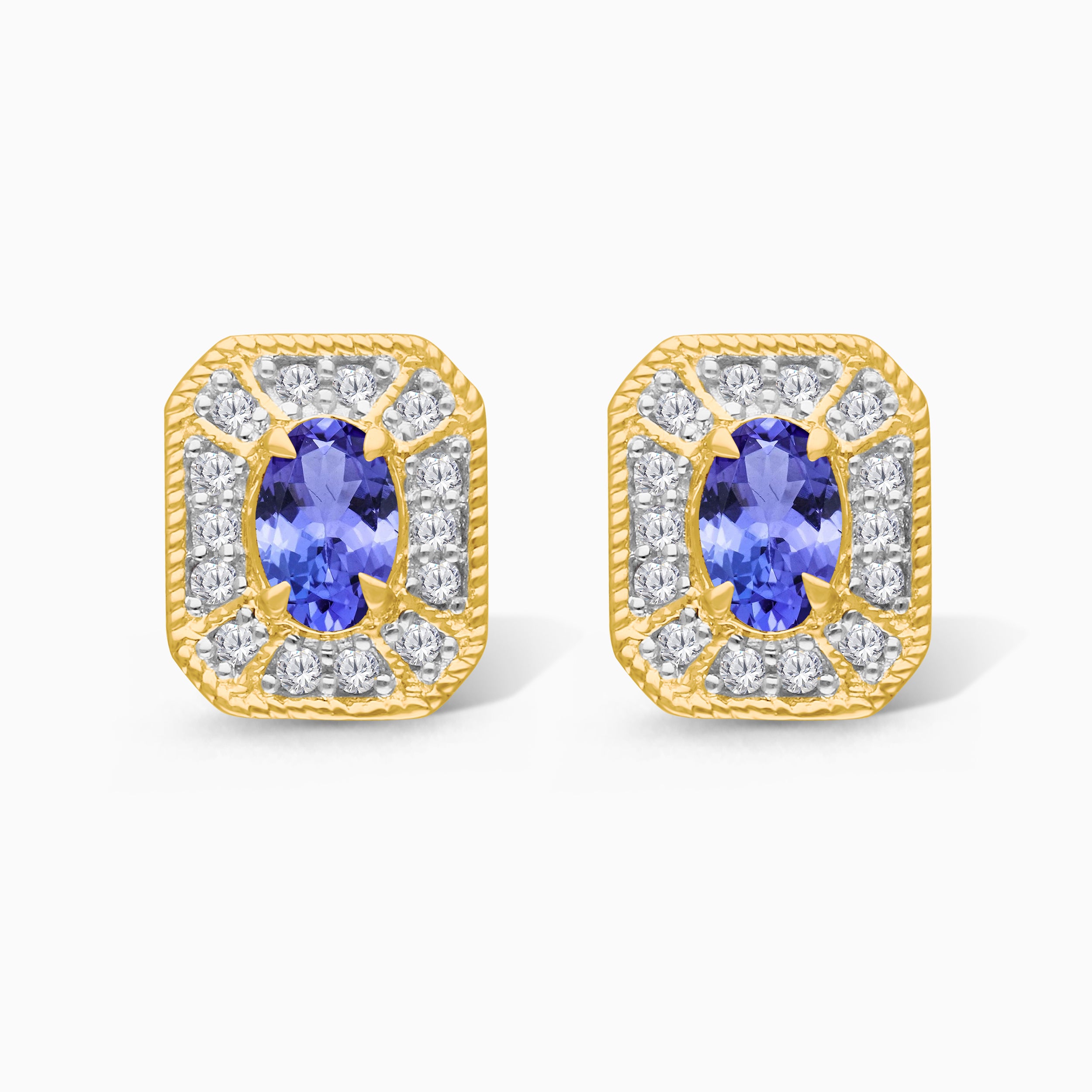 Diamond Portrait Tanzanite Studs