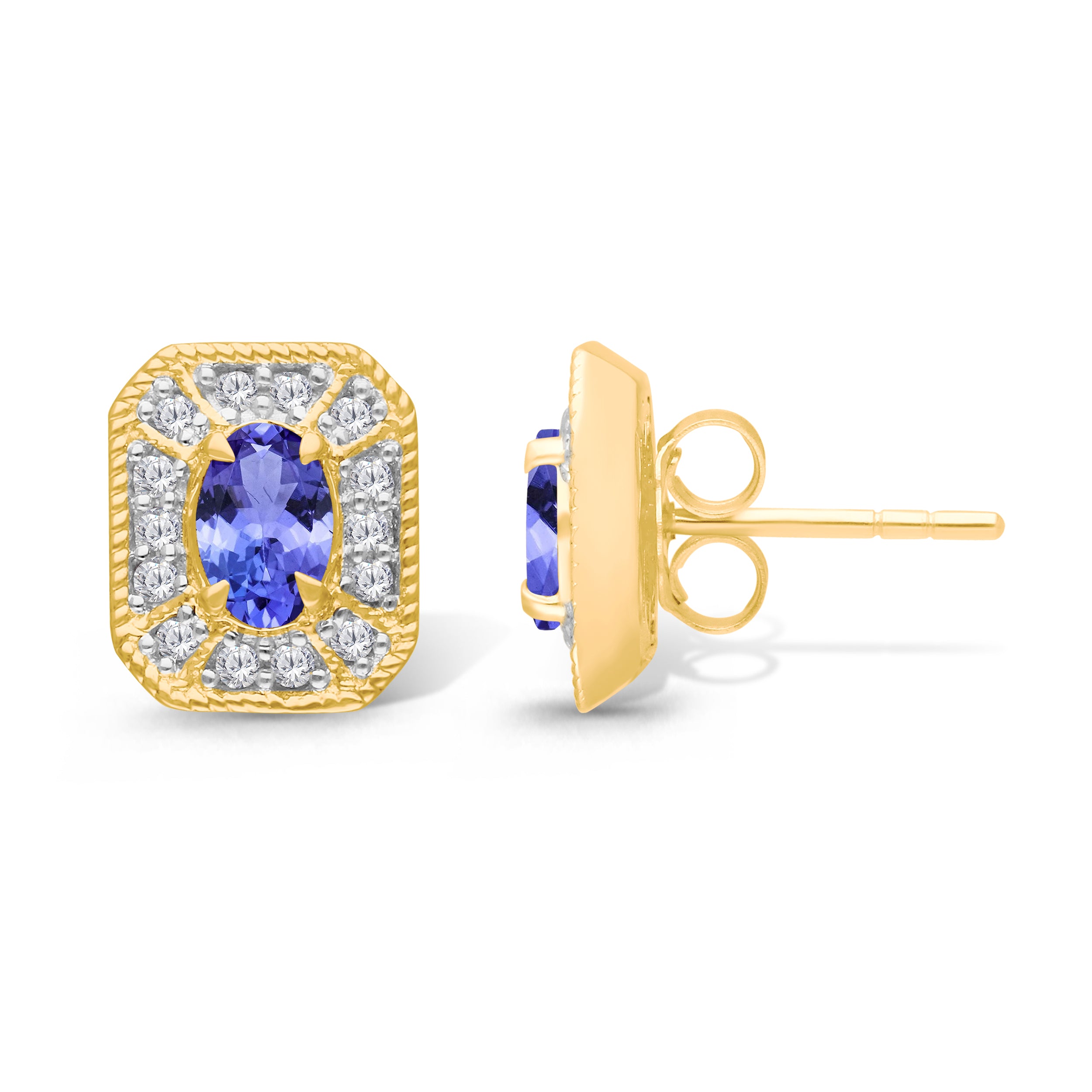Diamond Portrait Tanzanite Studs