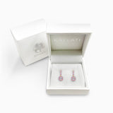 Pink Sapphire Halo Diamond Drops