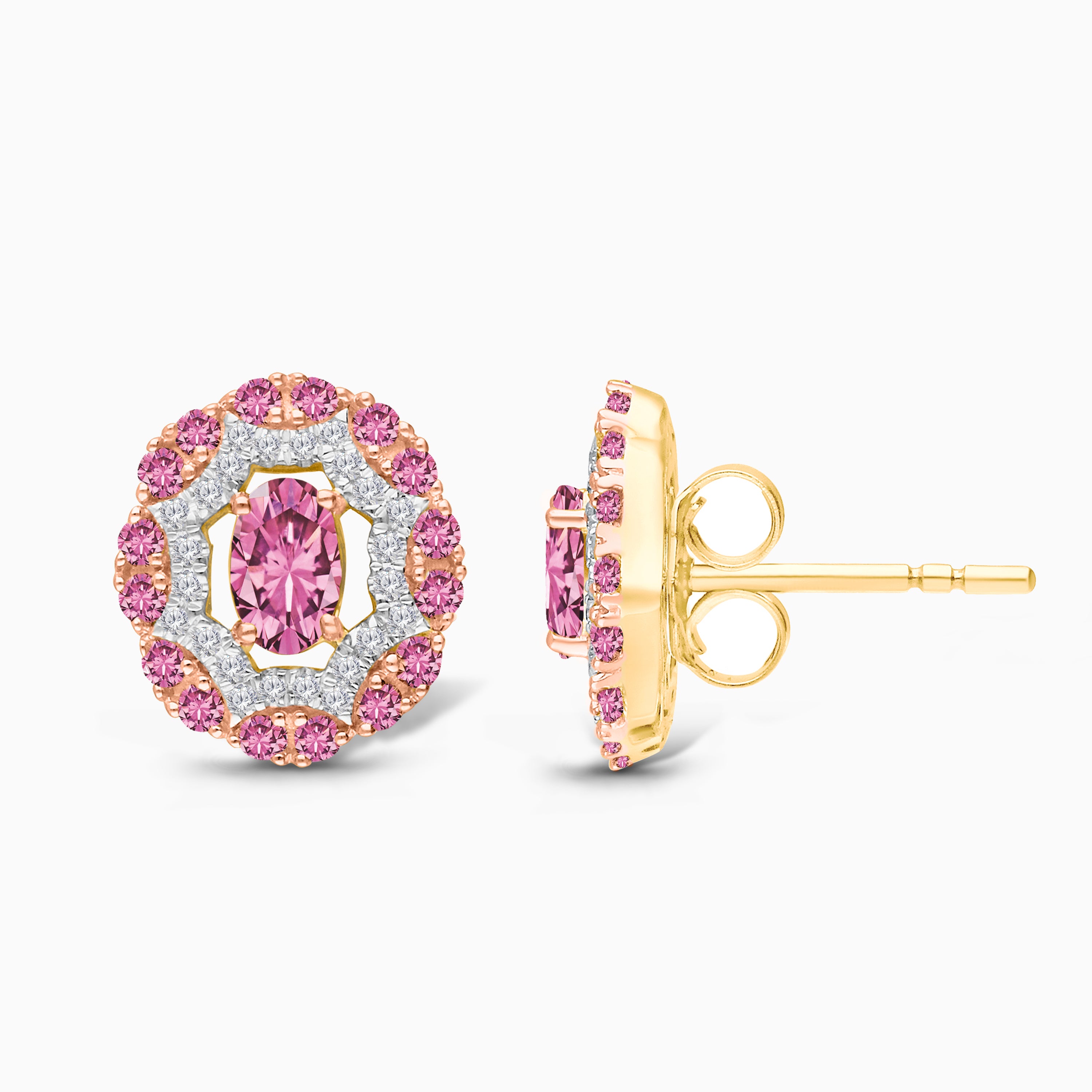 Pink Dream Dual Halo Studs