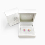 Pink Sapphire & Diamond Heart Studs