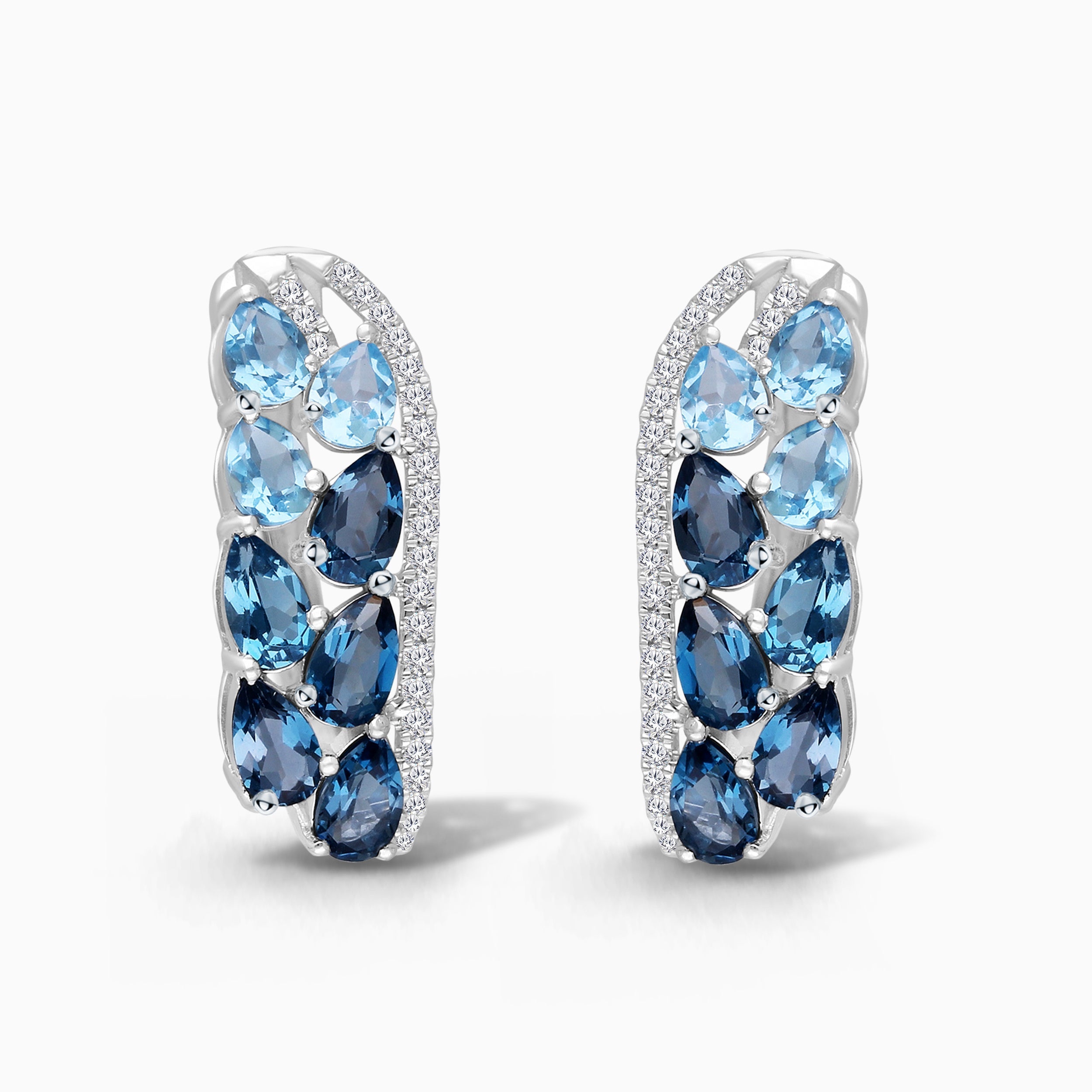 Waterfall Ombre Topaz Hoops BLUE TOPAZ
