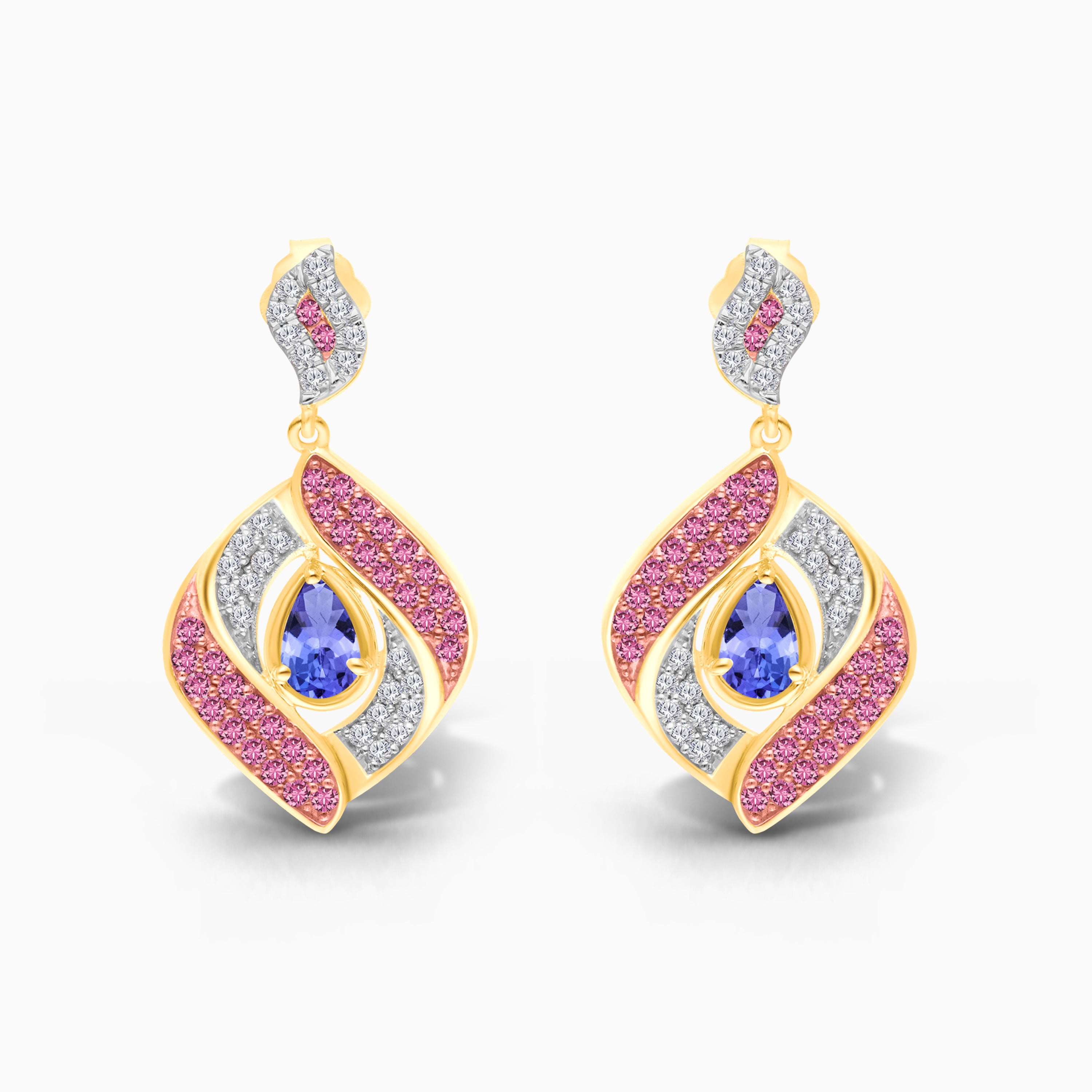 Wrapped In Ribbons Tanzanite Dangle Earrings