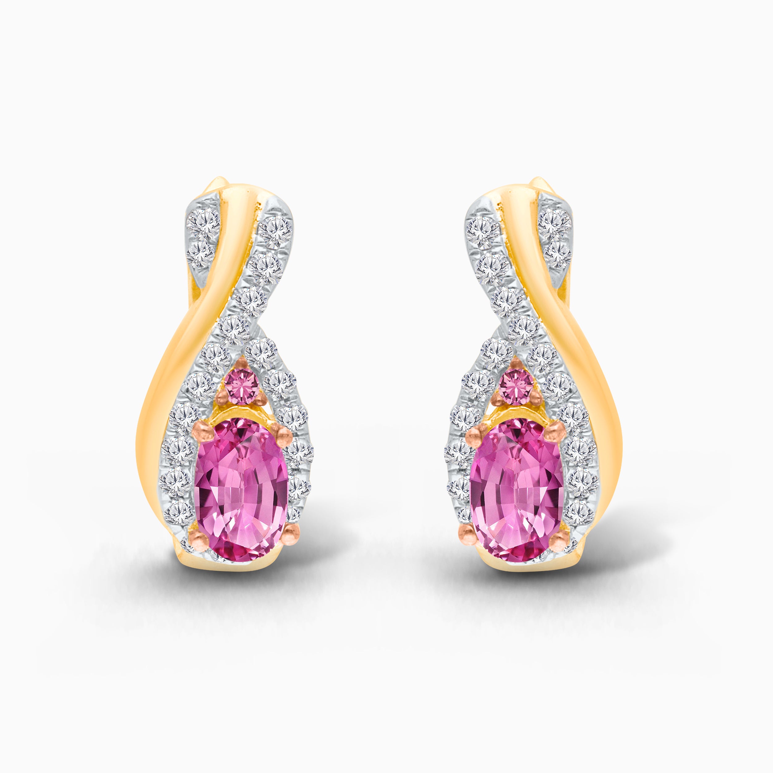 Intertwined Pink Sapphire & Diamond