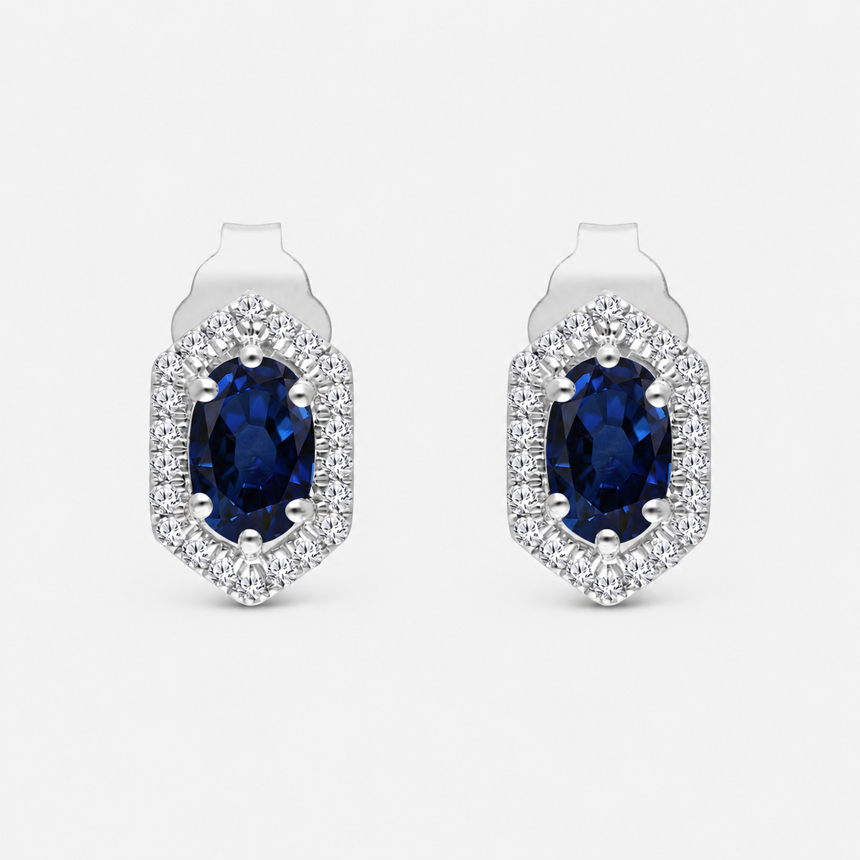 Sapphire Shield Studs Blue Sapphire