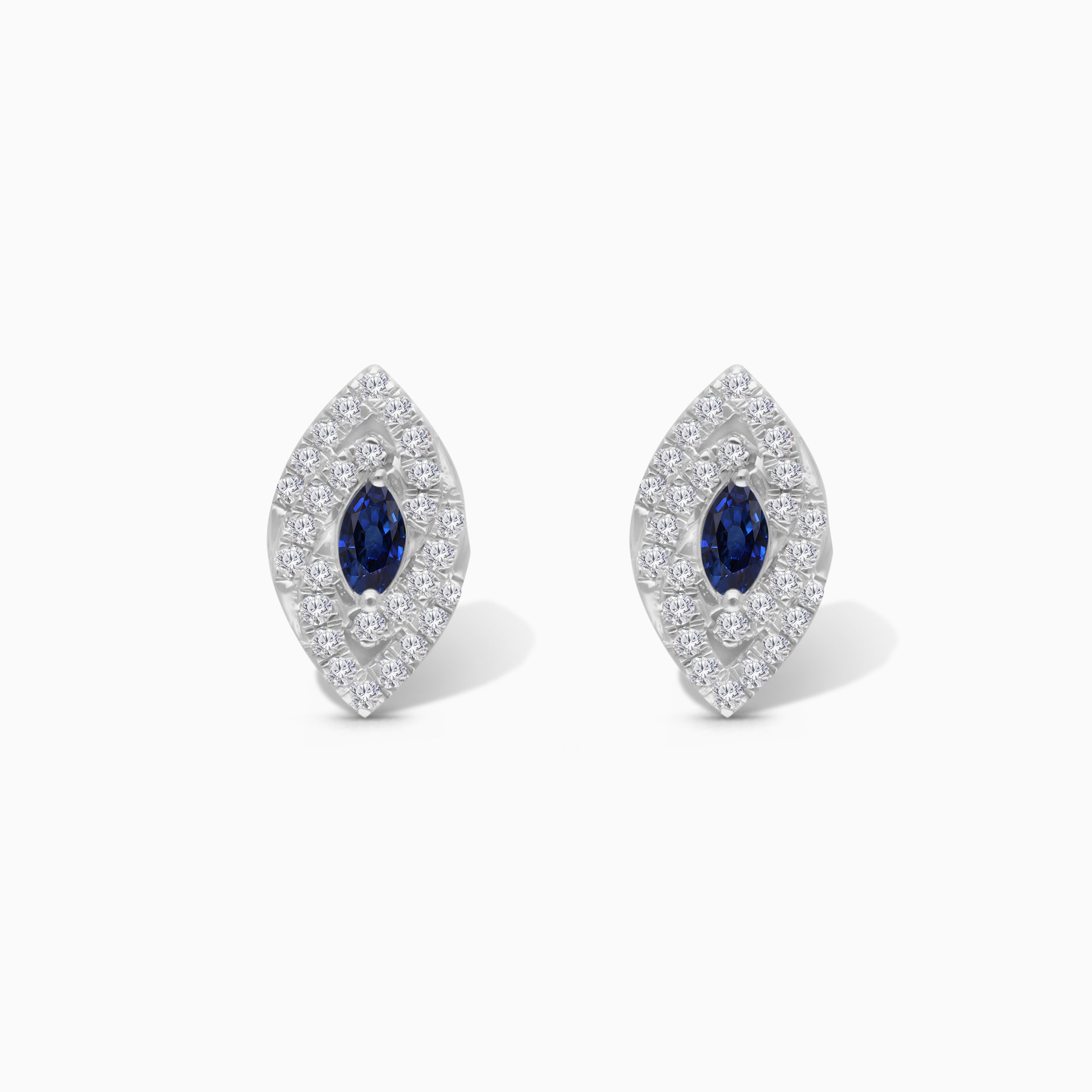 Rain Drop Sapphire & Diamond Studs