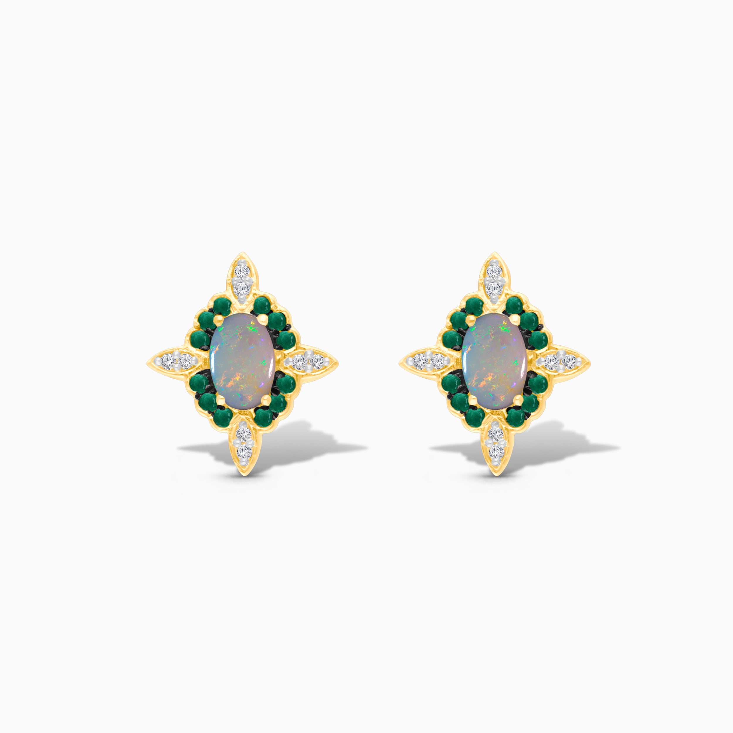 Ethereal Garden Opal & Emerald Studs