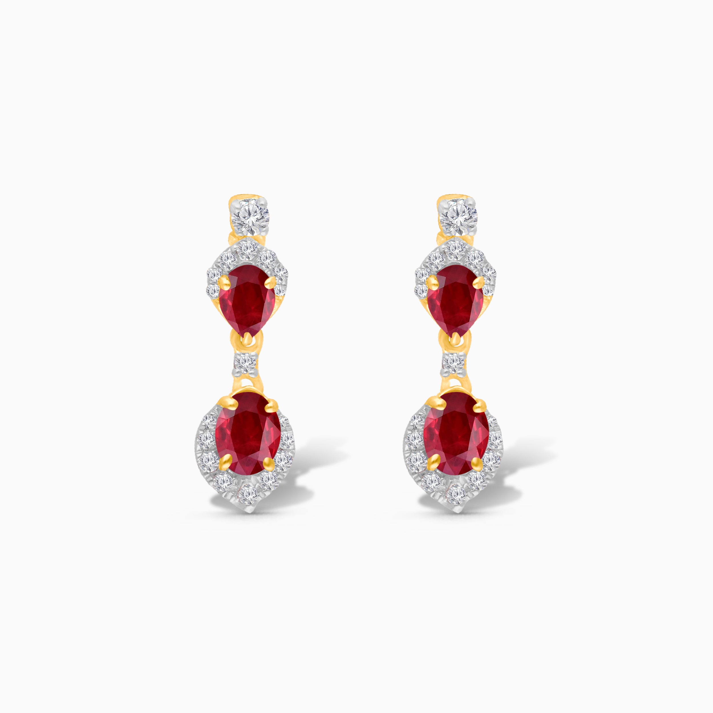 Ruby Diamond Drop Earrings